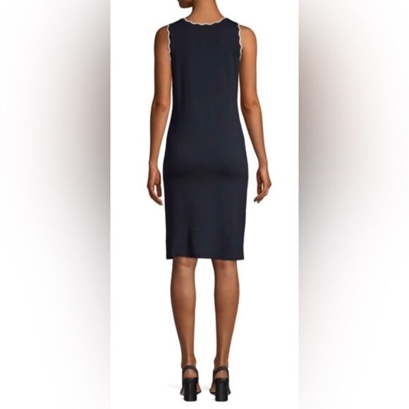 525 America Chic Navy Sleeveless Dress with White Trim - Picture 2 of 7